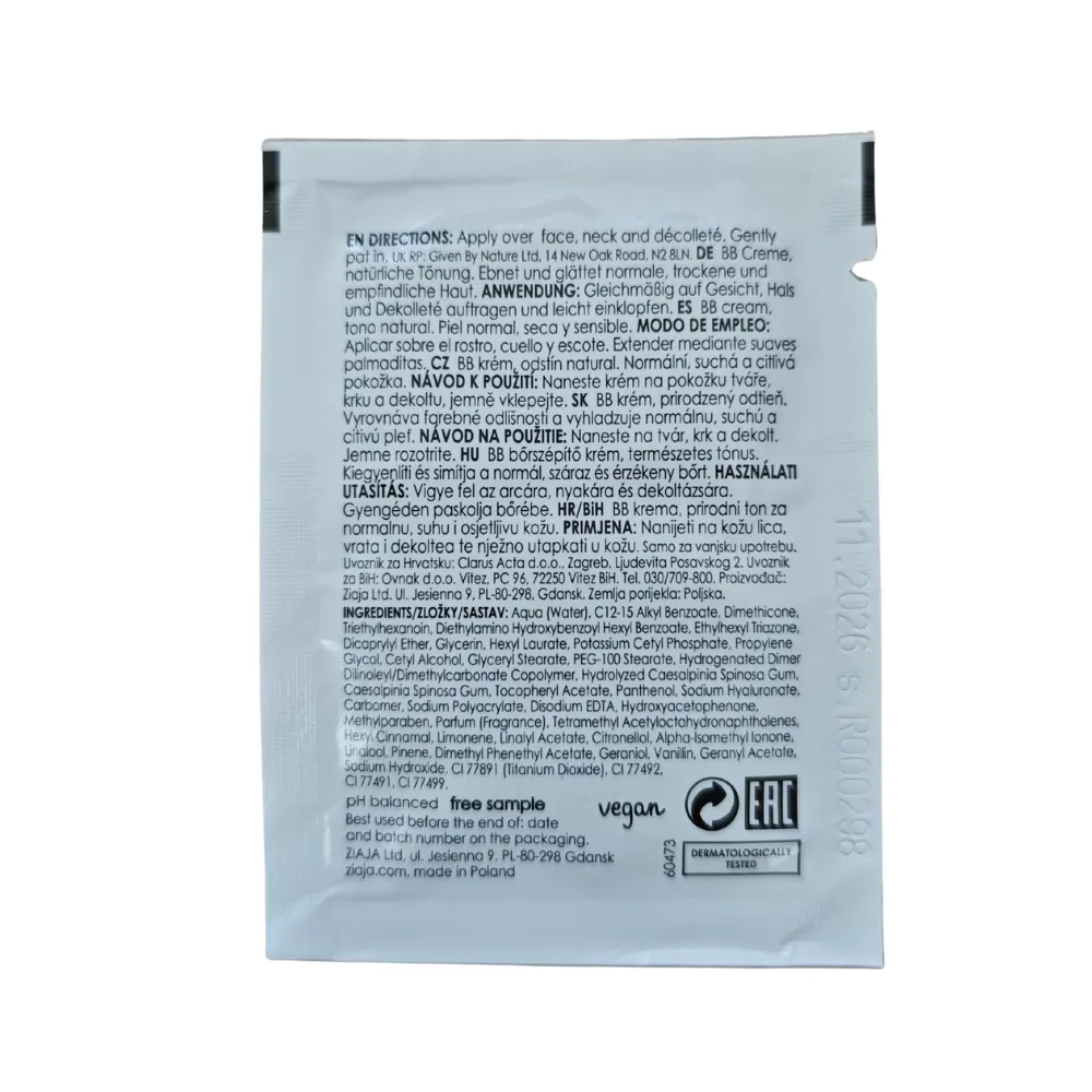 Muestra Ziaja BB Crema Piel Normal Seca Y Sensible - 1
